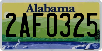 AL license plate 2AF0325