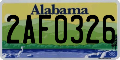 AL license plate 2AF0326