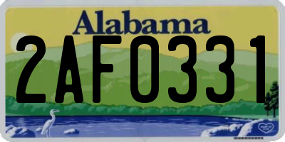 AL license plate 2AF0331