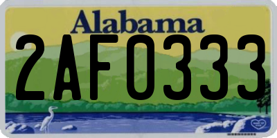 AL license plate 2AF0333