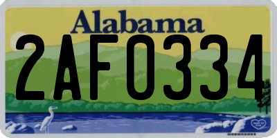 AL license plate 2AF0334
