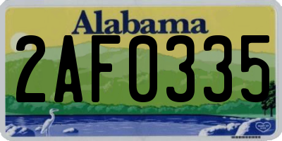 AL license plate 2AF0335