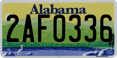 AL license plate 2AF0336