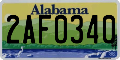 AL license plate 2AF0340