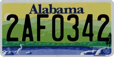 AL license plate 2AF0342