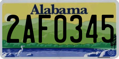 AL license plate 2AF0345