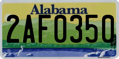 AL license plate 2AF0350