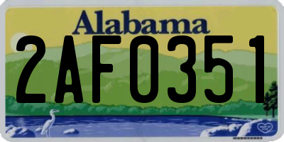 AL license plate 2AF0351