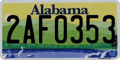 AL license plate 2AF0353