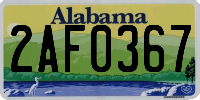 AL license plate 2AF0367