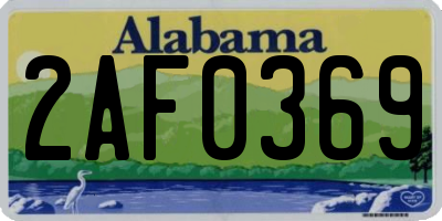 AL license plate 2AF0369