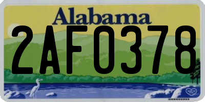 AL license plate 2AF0378