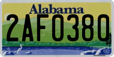 AL license plate 2AF0380