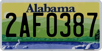 AL license plate 2AF0387
