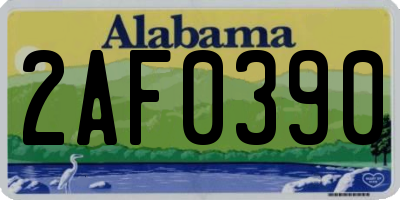 AL license plate 2AF0390