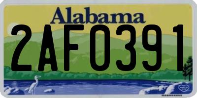 AL license plate 2AF0391