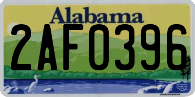 AL license plate 2AF0396