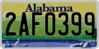 AL license plate 2AF0399