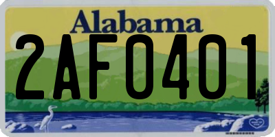 AL license plate 2AF0401
