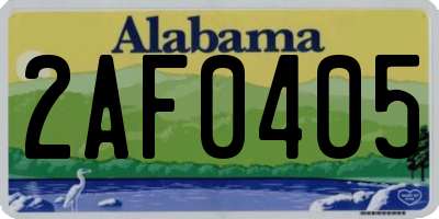 AL license plate 2AF0405