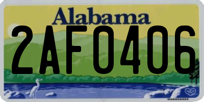 AL license plate 2AF0406