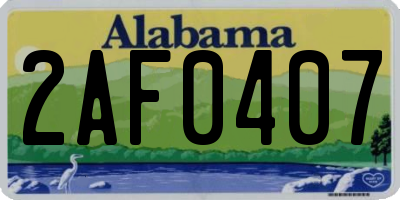 AL license plate 2AF0407