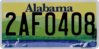 AL license plate 2AF0408