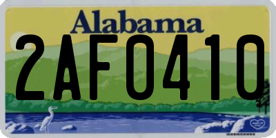 AL license plate 2AF0410