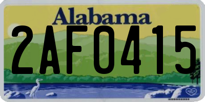 AL license plate 2AF0415