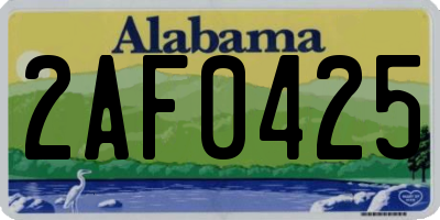 AL license plate 2AF0425
