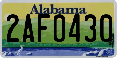 AL license plate 2AF0430