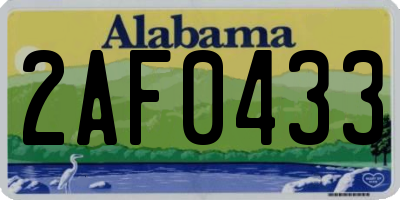 AL license plate 2AF0433