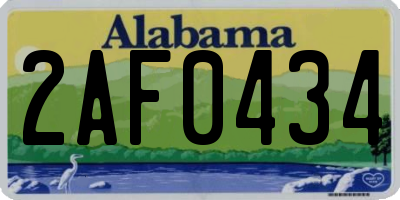 AL license plate 2AF0434