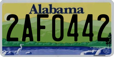 AL license plate 2AF0442