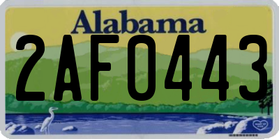 AL license plate 2AF0443
