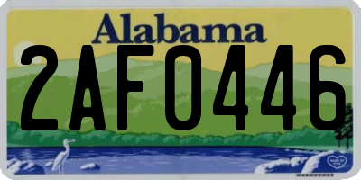 AL license plate 2AF0446