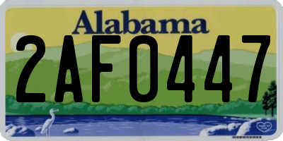 AL license plate 2AF0447