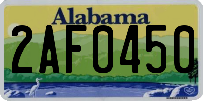AL license plate 2AF0450