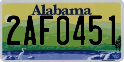 AL license plate 2AF0451
