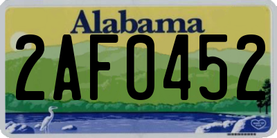 AL license plate 2AF0452