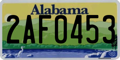 AL license plate 2AF0453