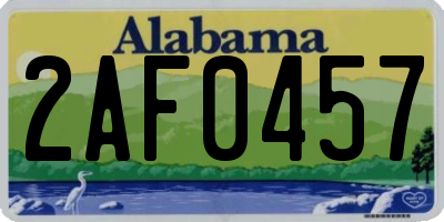AL license plate 2AF0457