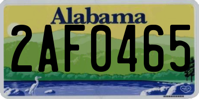 AL license plate 2AF0465