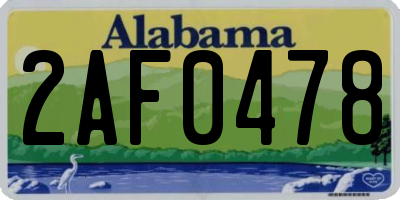 AL license plate 2AF0478