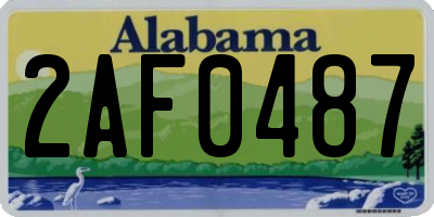 AL license plate 2AF0487