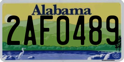 AL license plate 2AF0489