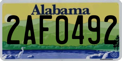 AL license plate 2AF0492