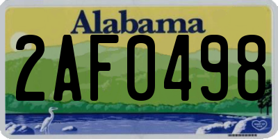 AL license plate 2AF0498