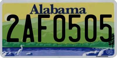AL license plate 2AF0505