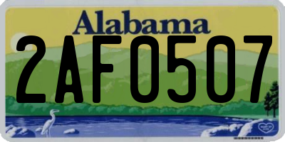 AL license plate 2AF0507